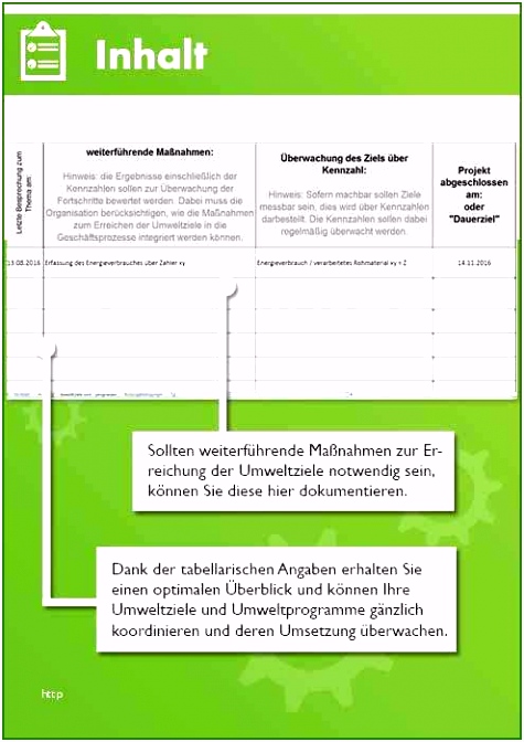 Umweltaspekte Vorlage Faszinieren Vorlage iso 2015 Umweltziele Und