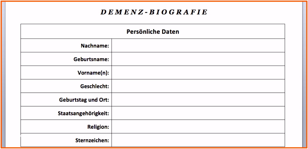 43 Spektakulär Biographiearbeit Vorlage