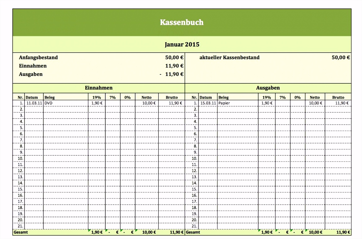 8 Kassenbericht Excel Vorlage Baku Vision durchgehend Creative