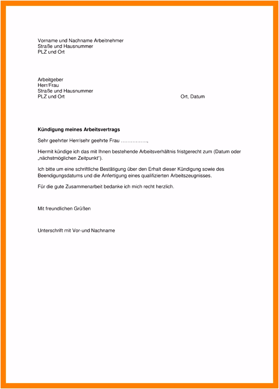 20 kündigung vorlage arbeitnehmer
