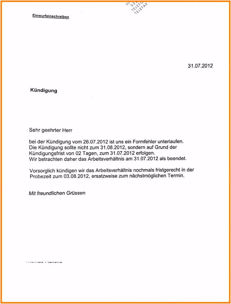 20 kündigungsschreiben arbeitnehmer