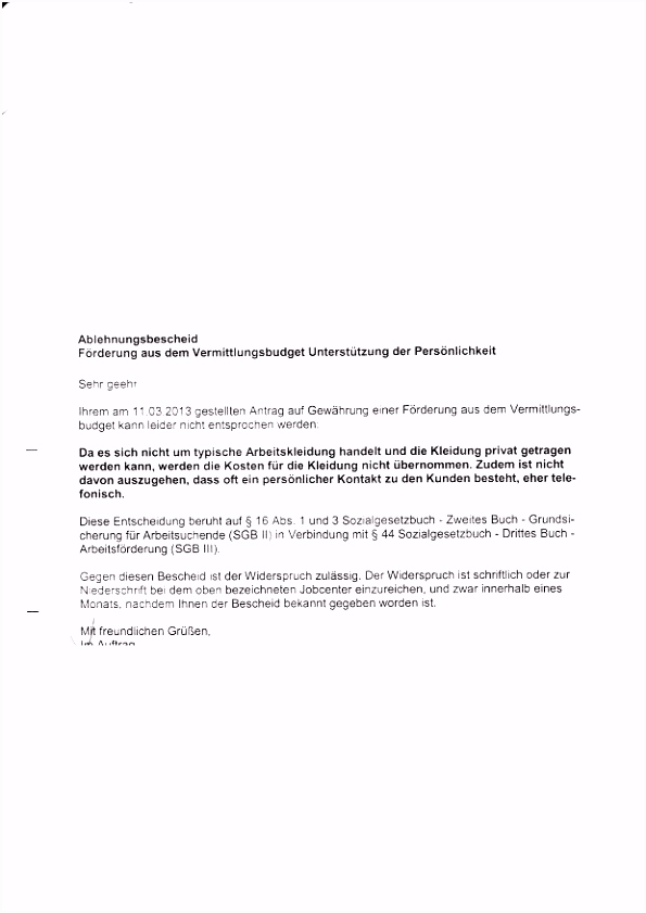 Widerspruch Muster Jobcenter Beispiel Widerspruch Gegen Note