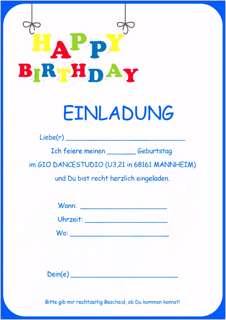 15 Inspiration Einladung Geburtstag Vorlage Modelle