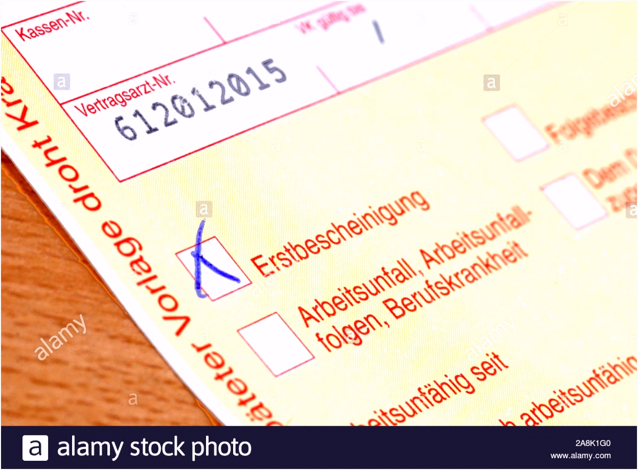 Arbeitsunfahigkeitsbescheinigung Zur Vorlage Bei Der Krankenkasse rzt Stock S &amp; rzt Stock Page 3 Alamy E3ri57gkr5 T6yssmoafv