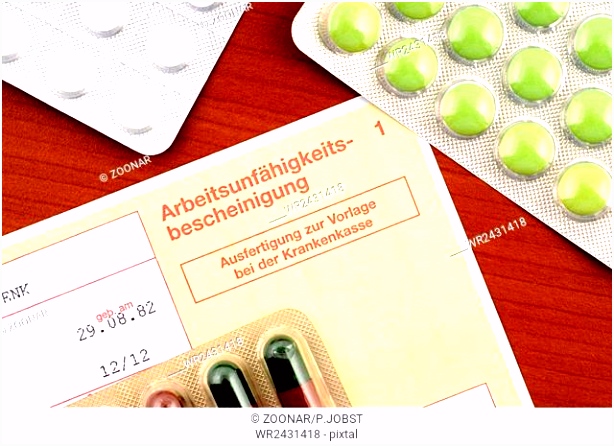 Arbeitsunfahigkeitsbescheinigung Zur Vorlage Bei Der Krankenkasse Yellow Pills with Prescription form Stock S and E1qn15udw1 S2no6honc4