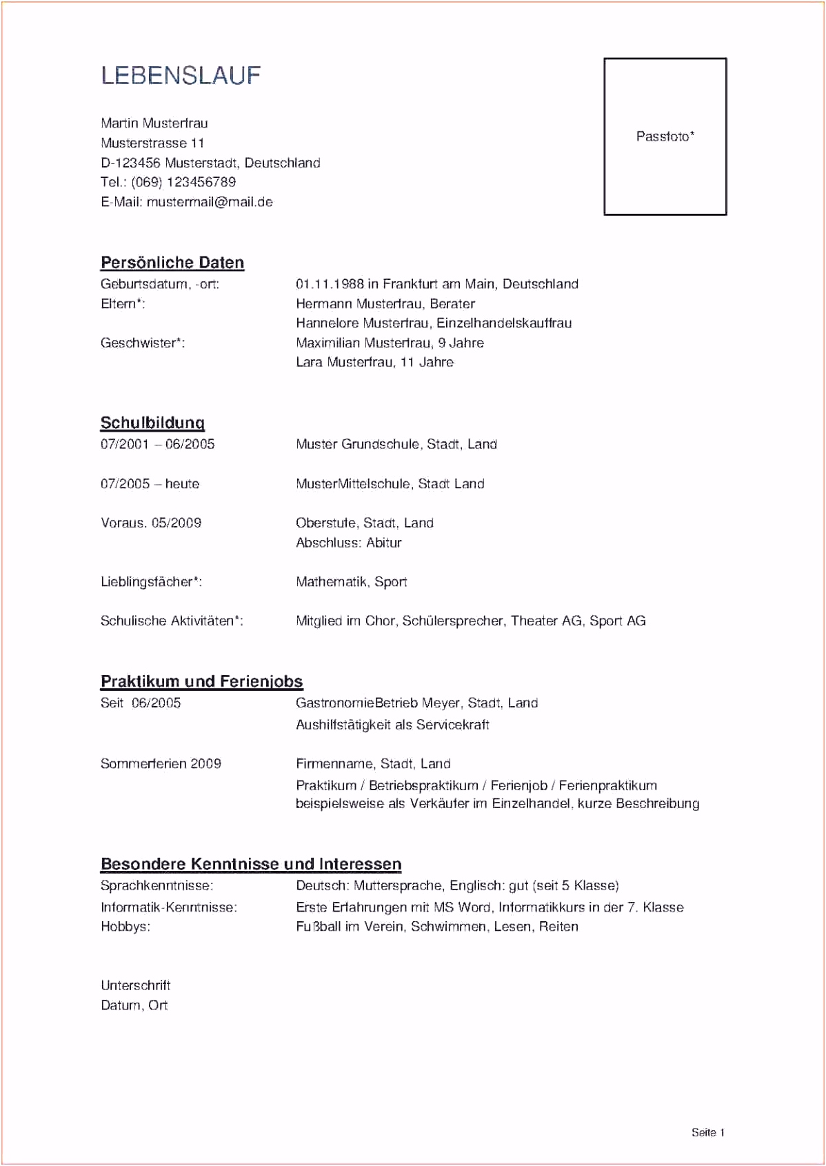 Betriebspraktikum Vorlage 15 Praktikum Bewerbung Lebenslauf Muster Mylop C6ja16ude6 T6rxsseub6