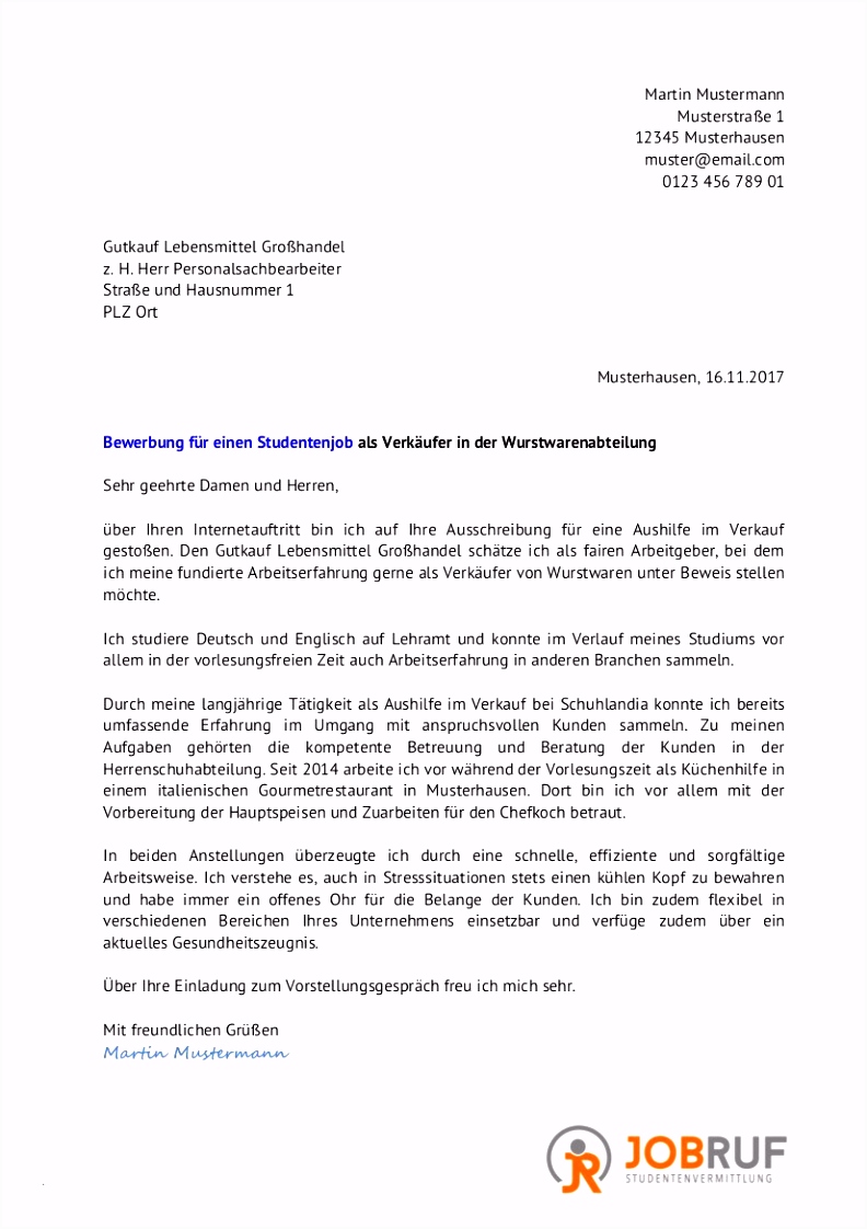 Bewerbung Rossmann Vorlage 14 Bewerbung Um Eine Aushilfsstelle R7do76efo2 Hsftu6eqls