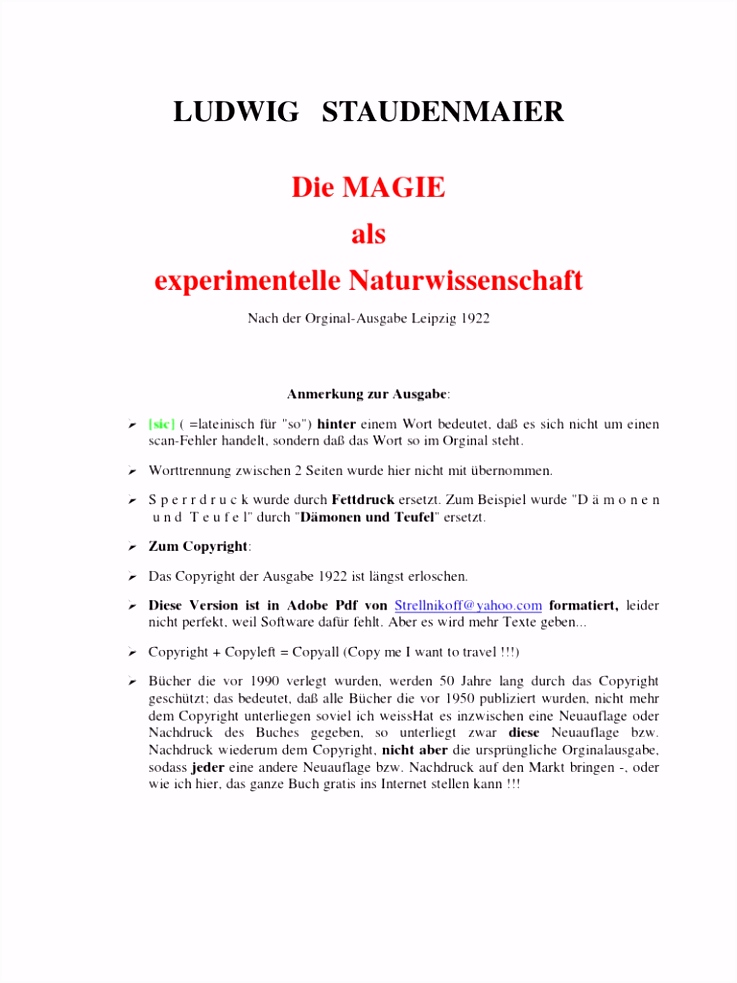 Letzte Mahnung Vorlage Schweiz Staudenmaier Ludwig Die Magie Als Experimentelle P8qs67kzb3 Amuz04rxd6