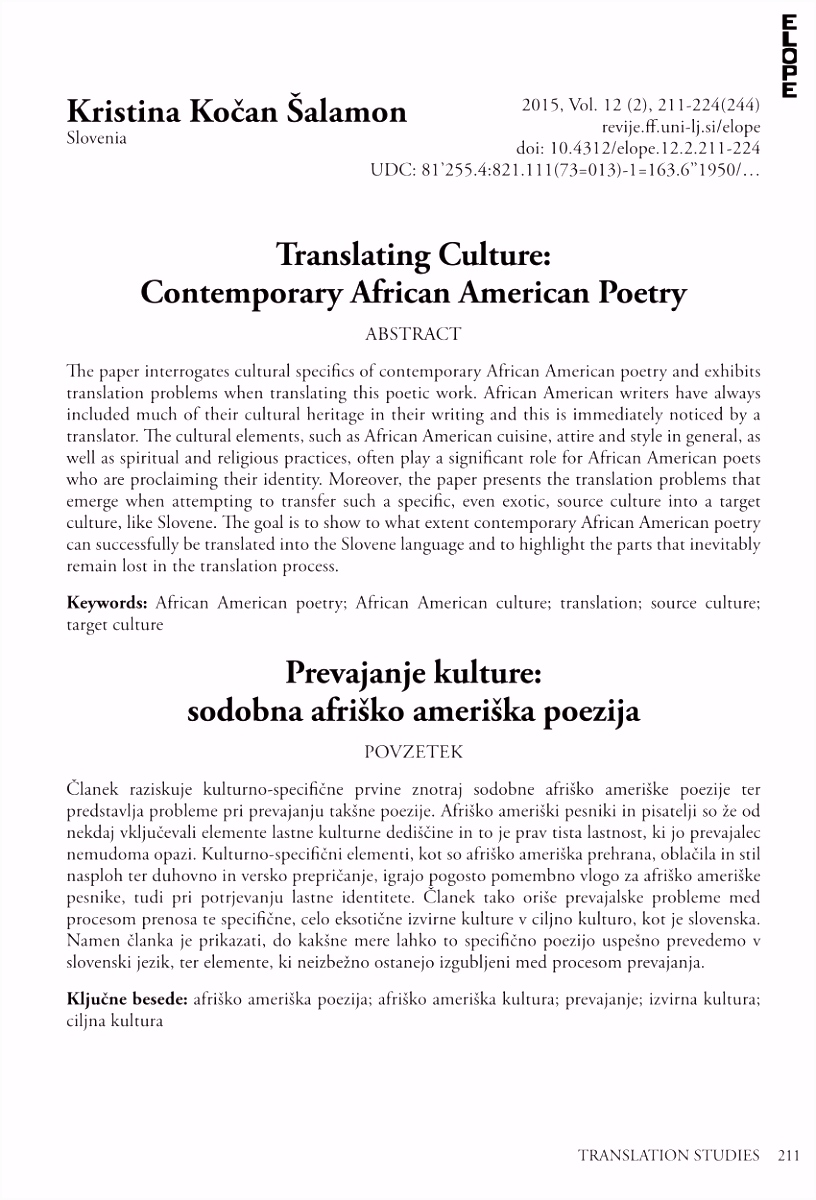 Poetry Slam Vorlage Pdf Translating Culture Contemporary African American Poetry J1ic53rdx5 Euchmvjuth